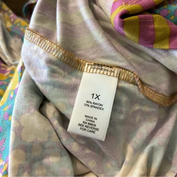 LOGO by Lori Goldstein Multicolor Floral and Striped Blouse - Picture 6 of 7